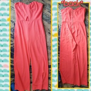 Strapless Coral Jumpsuit